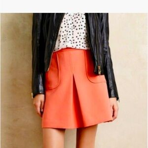 Maeve salmon pink pleated skirt